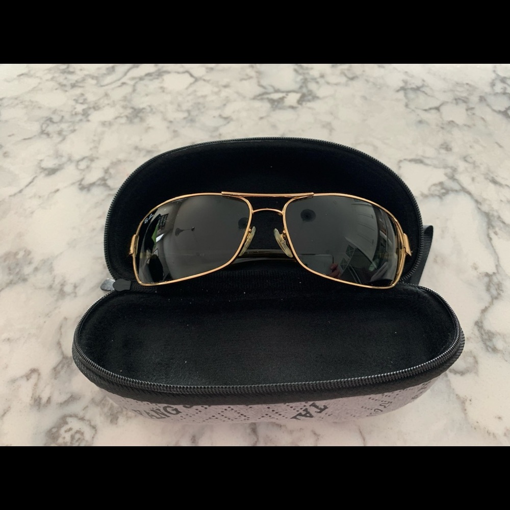 Ray Ban aviator wrap sunglasses RB3379 gold frame